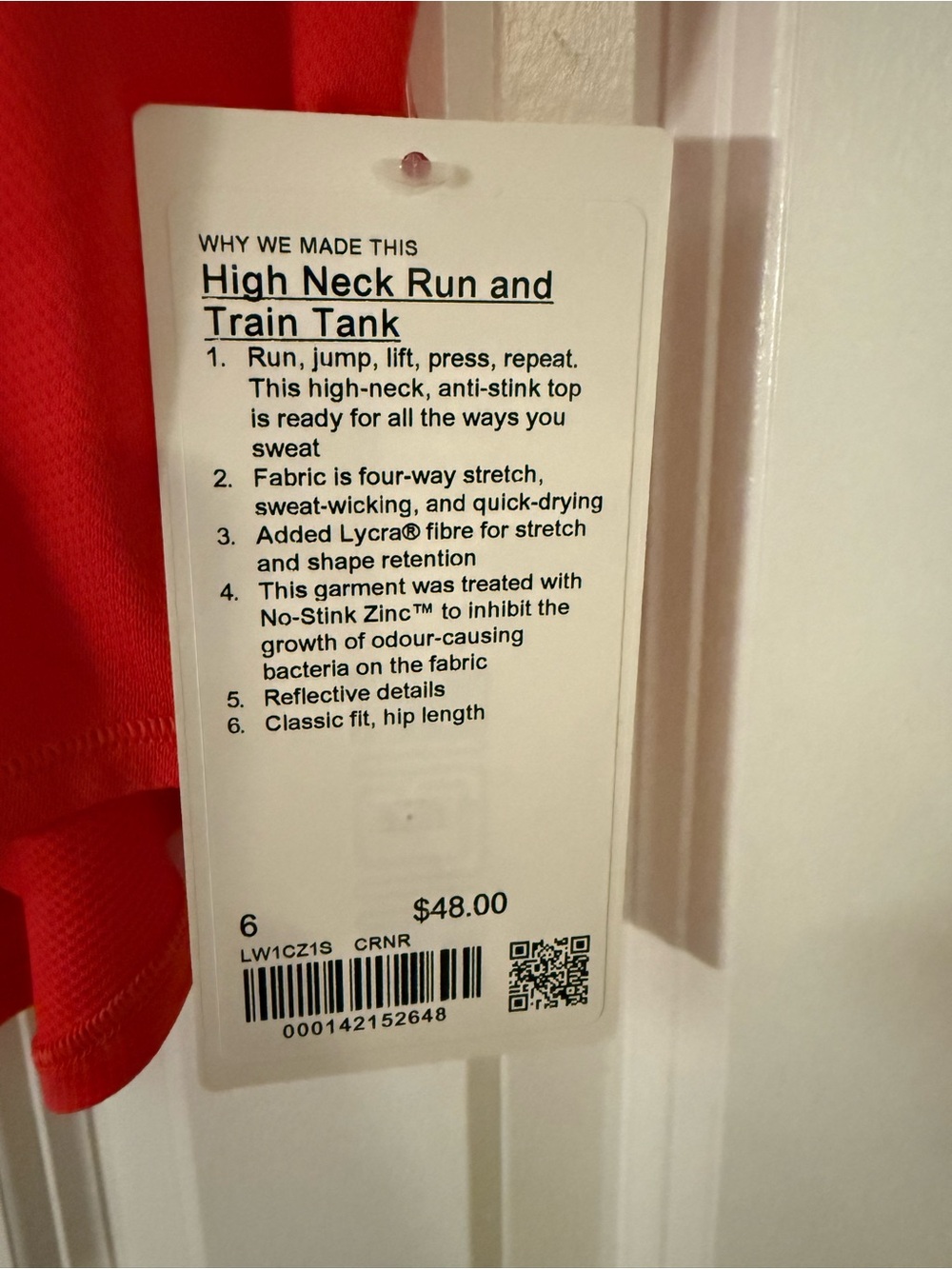 NWT Lululemon High Neck Run and Train Tank Carnation Red - Picture 6 of 6